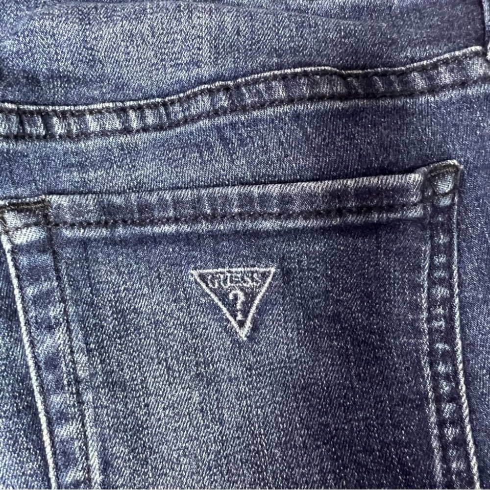 Guess jeans curvy Sophia skinny denim blue faded wash triangle logo iconic - Picture 5 of 11